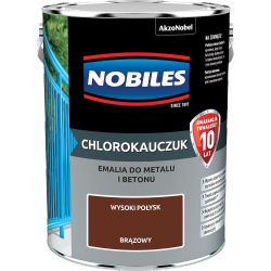 Chlorokauczuk 5L BRĄZ-OWY Nobiles farba metalu betonu emalia stali żeliwa