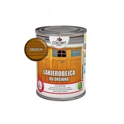 Colorit Lakierobejca Do Drewna 0,75L ORZECH szybkoschnąca satynowa farba wodna boazerii elewacji okien drzwi