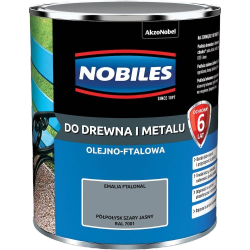 Nobiles olejna 0,7L SZARY JASNY RAL7001 Ftalonal farba olejno-ftalowa drewna metalu betonu emalia