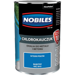 Chlorokauczuk 0,9L BŁĘKITNY RAL5015 Nobiles farba metalu betonu emalia stali żeliwa