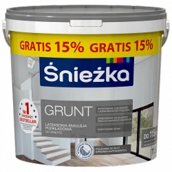 Śnieżka Grunt Emulsja Podkładowa 10L + 1,5L = 11,5L Biała farba lateksowa lateksowy biały  - TYLKO ODBIÓR OSOBISTY LUB WYSYŁKA NA PALECIE