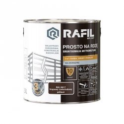 Rafil Na Rdzę 2,5L BRĄZ-OWY RAL8017 PÓŁMAT farba szybkoschnąca brązowa antykorozyjna gruntoemalia do stali żeliwa
