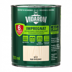 Vidaron Impregnat 0,7L V17 Dąb Bielony do drewna powłokotwórczy ochronny ogrodzeń altan elewacji ochronny