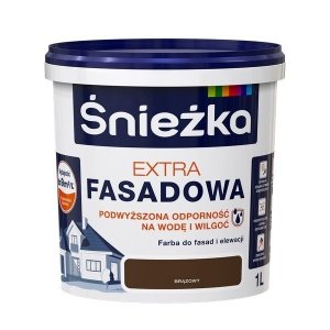 Śnieżka Farba Fasadowa 1L BRĄZ-OWY elewacyjna zewnętrzna Extra 