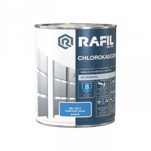 Rafil Chlorokauczuk 0,75L Niebieski Jasny RAL5012 niebieska farba metalu betonu emalia chlorokauczukowa