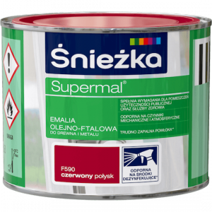 Śnieżka Olejna CZERWONY F590 czerwona 0,2L Supermal farba olejno-ftalowa drewna metalu emalia połysk