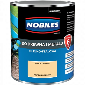 Nobiles olejna 0,7L KREMOWY kremowa Ftalonal farba olejno-ftalowa drewna metalu betonu emalia