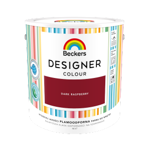 Beckers 2,5L DARK RASPBERRY Designer Colour farba lateksowa mat-owa do ścian sufitów