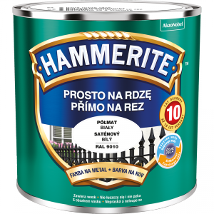 Hammerite Na Rdzę 0,25L BIAŁY RAL9010 PÓŁMAT hamerite farba szybkoschnąca antykorozyjna gruntoemalia biała