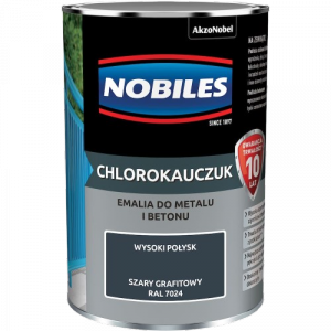 Chlorokauczuk 0,9L RAL7024 SZARY GRAFIT-OWY Nobiles farba metalu betonu emalia stali żeliwa