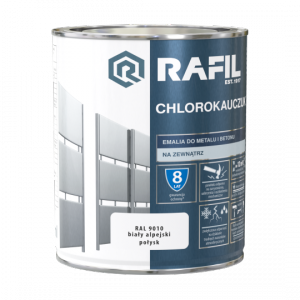 Rafil Chlorokauczuk 0,75L Biały Alpejski RAL9010 biała farba metalu betonu emalia chlorokauczukowa