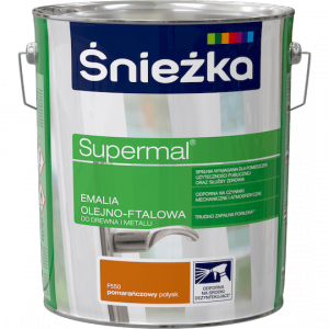 Śnieżka Olejna POMARAŃCZOWY F550 10L Supermal farba olejno-ftalowa drewna metalu emalia połysk