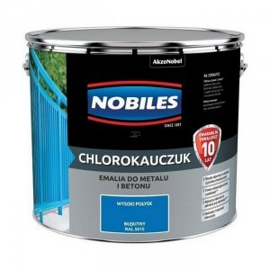 Chlorokauczuk 10L RAL5015 BŁĘKITNY Nobiles farba do metalu betonu niebieski emalia stali żeliwa
