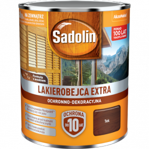Sadolin Extra lakierobejca 0,75L TEK TIK TEAK 3 PÓŁMAT do drewna fasad domków okien drzwi