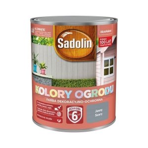 Farba na drewno ceramikę kamień cegły 0,7L SZARY JASNY Kolory Ogrodu Sadolin