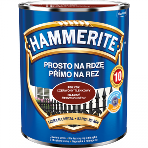 Hammerite Na Rdzę 0,7L CZERWONY TLENKOWY POŁYSK hamerite farba szybkoschnąca antykorozyjna gruntoemalia