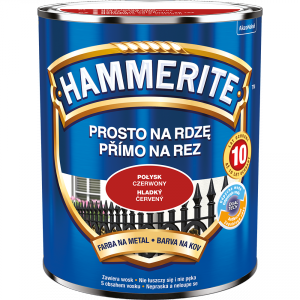 Hammerite Na Rdzę 0,7L CZERWONY POŁYSK hamerite farba szybkoschnąca antykorozyjna gruntoemalia