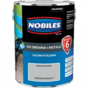 Nobiles olejna 5L POPIELATY szary Ftalonal farba olejno-ftalowa drewna metalu betonu emalia