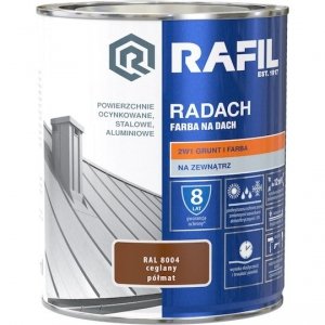 Radach 0,75L Ceglany RAL8004 PÓŁMAT farba na dach Rafil