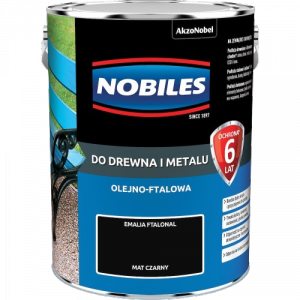 Nobiles olejna 5L CZARNY MAT czarna Ftalonal farba olejno-ftalowa drewna metalu betonu emalia