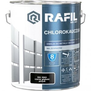Rafil Chlorokauczuk 10L Czarny RAL9005 farba emalia chlorokauczukowa Głęboki