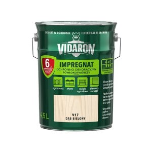 Vidaron Impregnat 4,5L V17 Dąb Bielony do drewna powłokotwórczy ochronny ogrodzeń altan elewacji ochronny