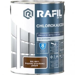 Rafil Chlorokauczuk 5L BRĄZ-OWY Orzechowy RAL8011 farba emalia chlorokauczukowa