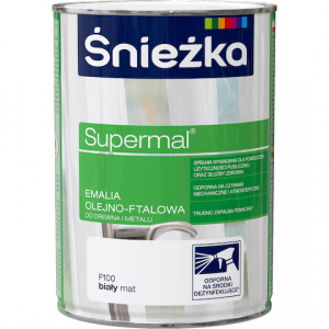 Śnieżka Olejna BIAŁY MAT F100 0,8L Supermal farba olejno-ftalowa drewna metalu emalia
