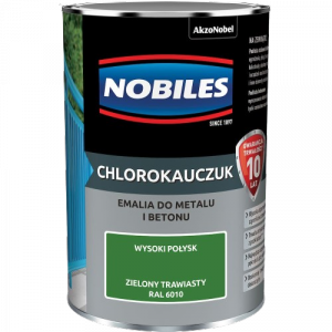 Chlorokauczuk 0,9L RAL6010 ZIELONY TRAWIASTY Nobiles farba metalu betonu emalia stali żeliwa