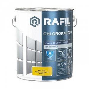 Rafil Chlorokauczuk 10L Żółty Sygnałowy RAL1003 żółta farba metalu betonu emalia chlorokauczukowa