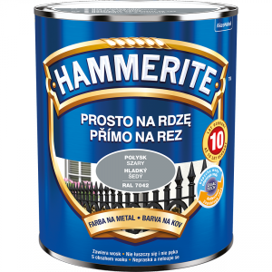 Hammerite Na Rdzę 0,7L SZARY RAL7042 POŁYSK hamerite farba szybkoschnąca antykorozyjna gruntoemalia