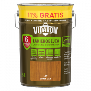Vidaron Lakierobejca 4,5L + 0,5L L19 Złoty Dąb do drewna ochronno-dekoracyjna połysk