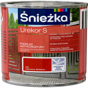 Śnieżka Urekor S 0,2L CZERWONY TLENKOWY unikor minia podkład antykorozyjny farba przeciw rdzy czerwona