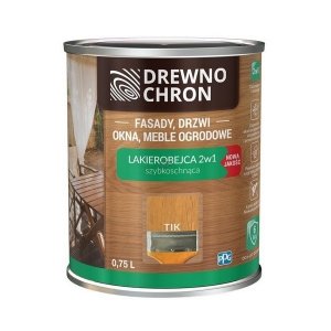Drewnochron 2w1 Lakierobejca TIK TEK TEAK 0,75L do drewna szybkoschnąca wodna wewnętrzna zewnętrzna podbitki altanki