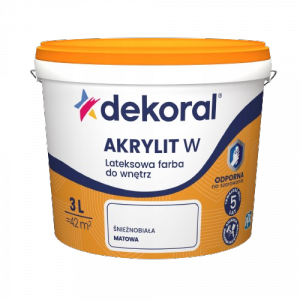 Dekoral Akrylit W PLUS 3L BIAŁY farba lateksowa biała odporna na szorowanie emulsja