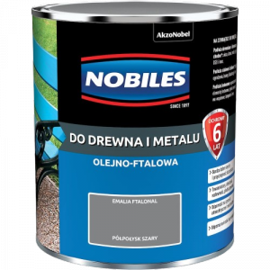 Nobiles olejna 0,7L SZARY Ftalonal farba olejno-ftalowa drewna metalu betonu emalia
