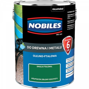 Nobiles olejna 5L ZIELONY SOCZYSTY zielona Ftalonal farba olejno-ftalowa drewna metalu betonu emalia