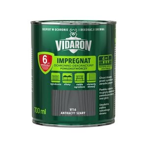 Vidaron Impregnat 0,7L V16 ANTRACYT-OWY Szary do drewna powłokotwórczy ochronny ogrodzeń altan elewacji ochronny