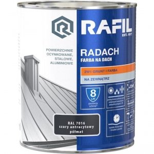 Radach 0,75L ANTRACYT-OWY RAL7016 PÓŁMAT farba na dach Rafil szary