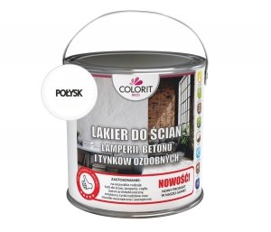 Lakier do ścian betonu lamperyjny 2,5L POŁYSK tynków ozdobnych mozaiki cegły Colorit