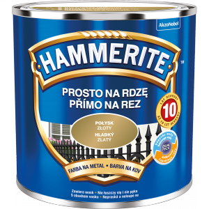 Hammerite Na Rdzę 0,25L ZŁOTY POŁYSK hamerite farba szybkoschnąca antykorozyjna gruntoemalia