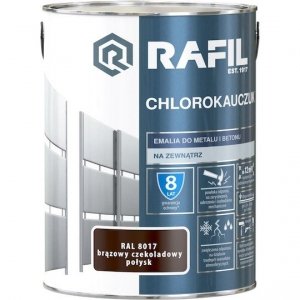 Rafil Chlorokauczuk 5L BRĄZ-OWY Ciemny RAL8017 farba emalia chlorokauczukowa Czekoladowy