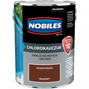 Chlorokauczuk 5L BRĄZ-OWY Nobiles farba metalu betonu emalia stali żeliwa
