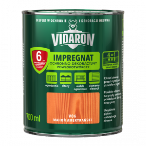 Vidaron Impregnat 0,7L V06 Mahoń Amerykański do drewna powłokotwórczy ochronny ogrodzeń altan elewacji ochronny