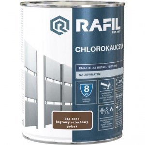Rafil Chlorokauczuk 0,9L BRĄZ-OWY Orzechowy RAL8011 farba emalia chlorokauczukowa
