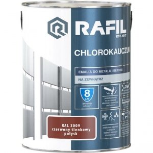 Rafil Chlorokauczuk 5L Czerwony RAL3009 farba emalia chlorokauczukowa tlenkowy