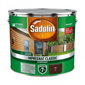 Sadolin Classic impregnat 9L TEK TIK TEAK 3 do drewna clasic Hybrydowy płotów altanek fasad
