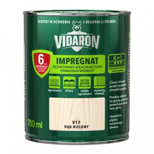 Vidaron Impregnat 0,7L V17 Dąb Bielony do drewna powłokotwórczy ochronny ogrodzeń altan elewacji ochronny