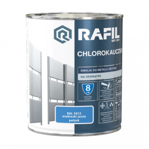 Rafil Chlorokauczuk 0,75L Niebieski Jasny RAL5012 niebieska farba metalu betonu emalia chlorokauczukowa