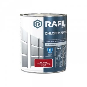 Rafil Chlorokauczuk 0,75L Czerwony Ognisty RAL3000 czerwona farba metalu betonu emalia chlorokauczukowa